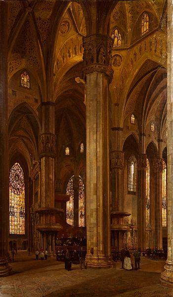 Arturo Ferrari Interior of Milan Cathedral china oil painting image